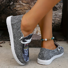 Women's Colorblock Slip-On Flat Shoes Lightweight Canvas Shoes