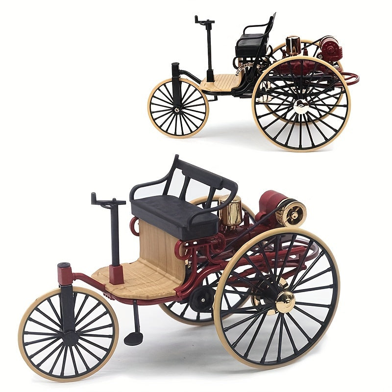 1/12 Vintage Classic Car No 1 Alloy Model Ornament Tricycle Holiday Gift
