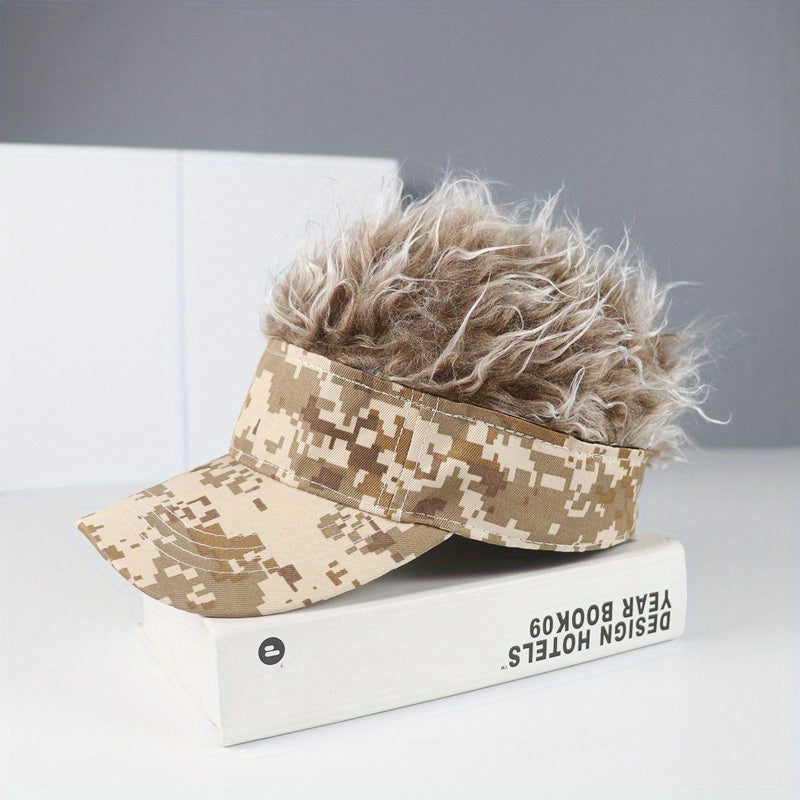 Camouflage Wig Baseball Cap Lightweight Adjustable Fluffy Hair Sun Hat