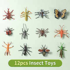 12pcs Realistic Insect Animal Model Set Educational Mini Animals