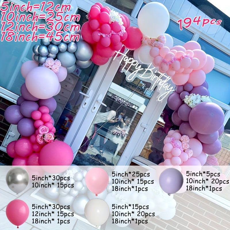 Double Maca Purple Balloon Garland Arch Set Wedding Decoration
