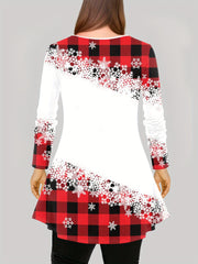 Women's Plus Size Christmas Outfit: Top & Pants Set