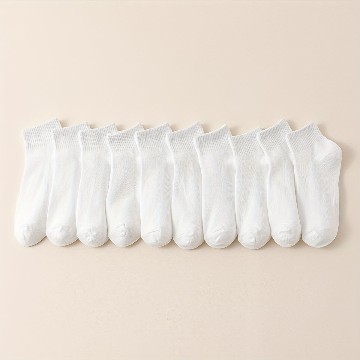 10 Pairs Women's Comfy & Breathable All-match Solid Socks Stockings & Hosiery