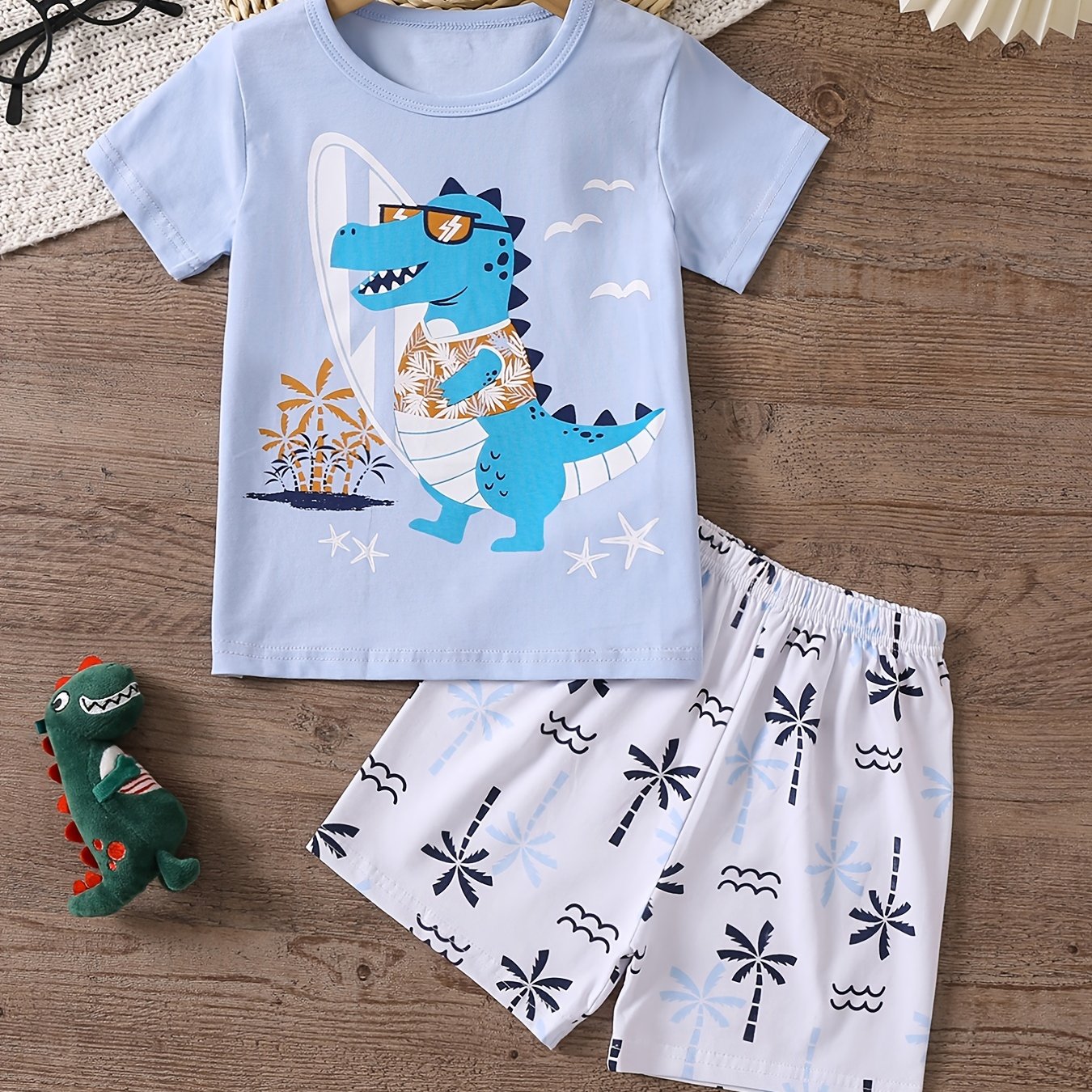 Boys Dinosaur T-shirt & Shorts Set For Summer