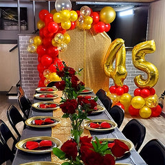 120pcs Red Golden Confetti Latex Balloons 12in Set Party Decoration Supplies
