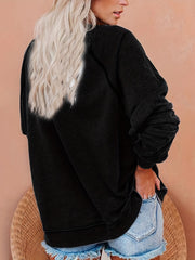 Raglan Neck Pullover Sweatshirt Long Sleeve for Women