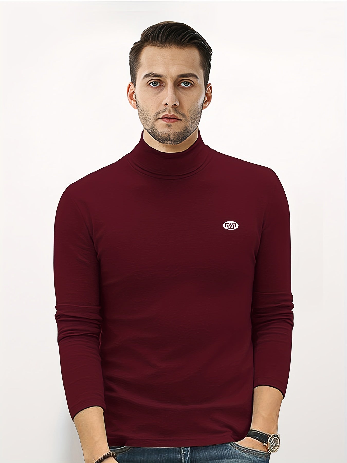 Men's Casual Sports Turtleneck Fleece Top