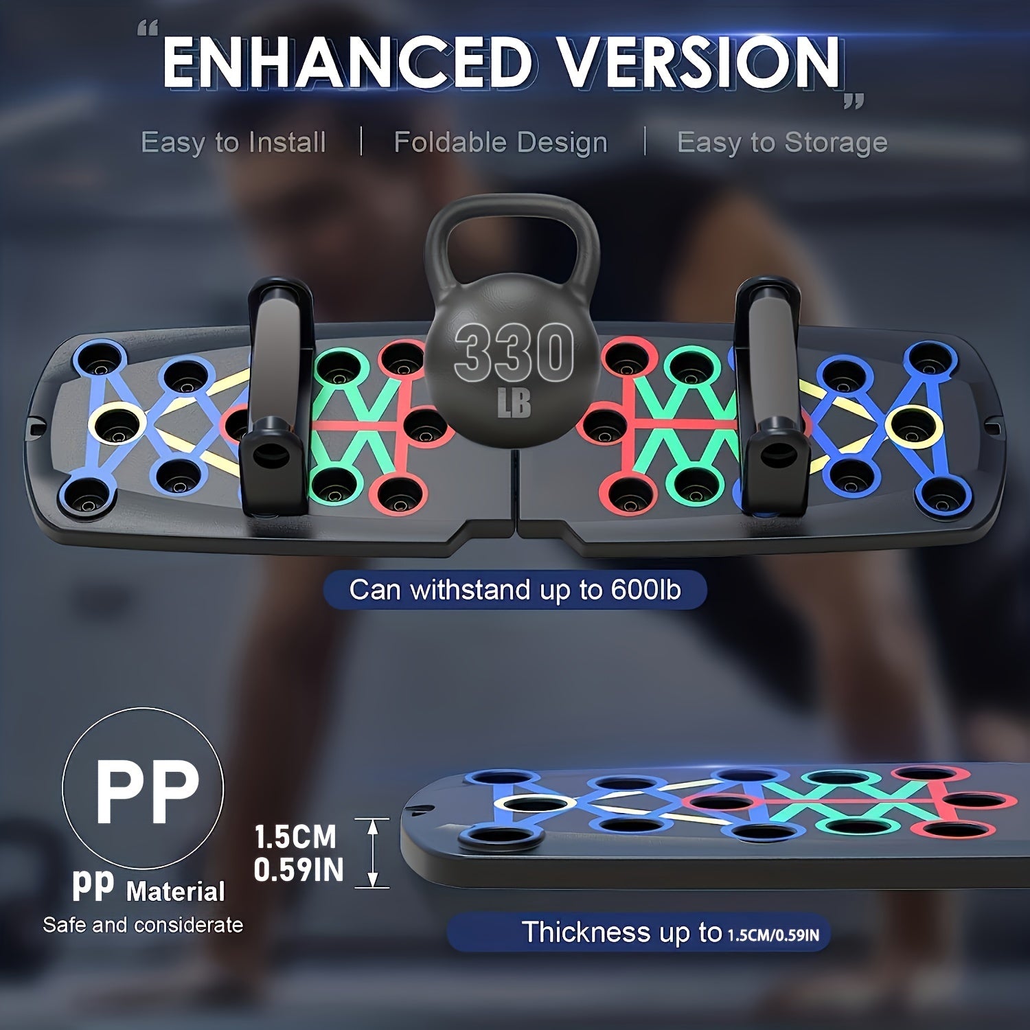 Portable Chest & Abdominal Muscle Trainer Push Up Board for Home & Gym Exercise