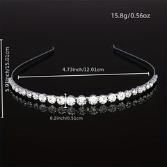 Rhinestone Decor Headband Metal Head Hoop Skinny Hair Band Glitter Headdress