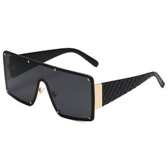 Large Square Gradient Sunglasses UV400 Rivet Beach Shades