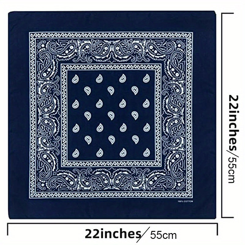 55 Square Red Paisley Print Scarf Bandana Headband Wrap