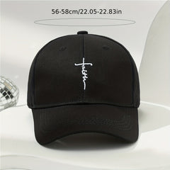 Faith Cross Embroidery Baseball Cap Lightweight Unisex Dad Hats