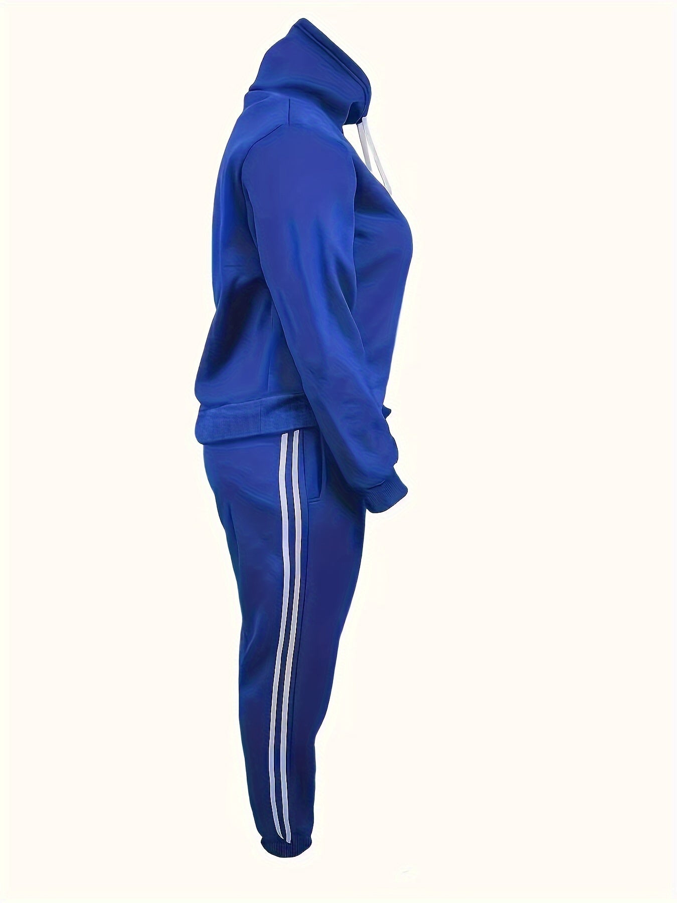 Casual Two Piece Set Solid Sweatshirt & Jogger Pants