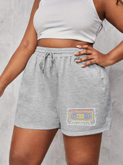  Casual Shorts Women's Plus Graphic Print Sporty Shorts