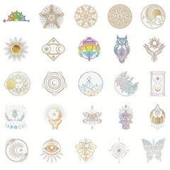 50pcs 2D Moon Stickers Waterproof Vinyl Decals for Laptops Phones