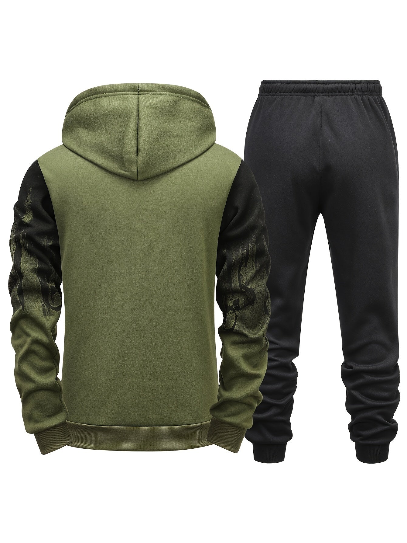 Gradient Print Men's 2pcs Outfit: Hoodie & Sports Trousers