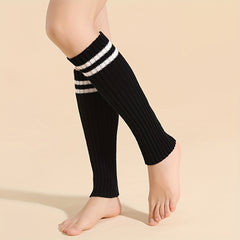 Striped Leg Warmers Ribbed Socks Women's Stockings