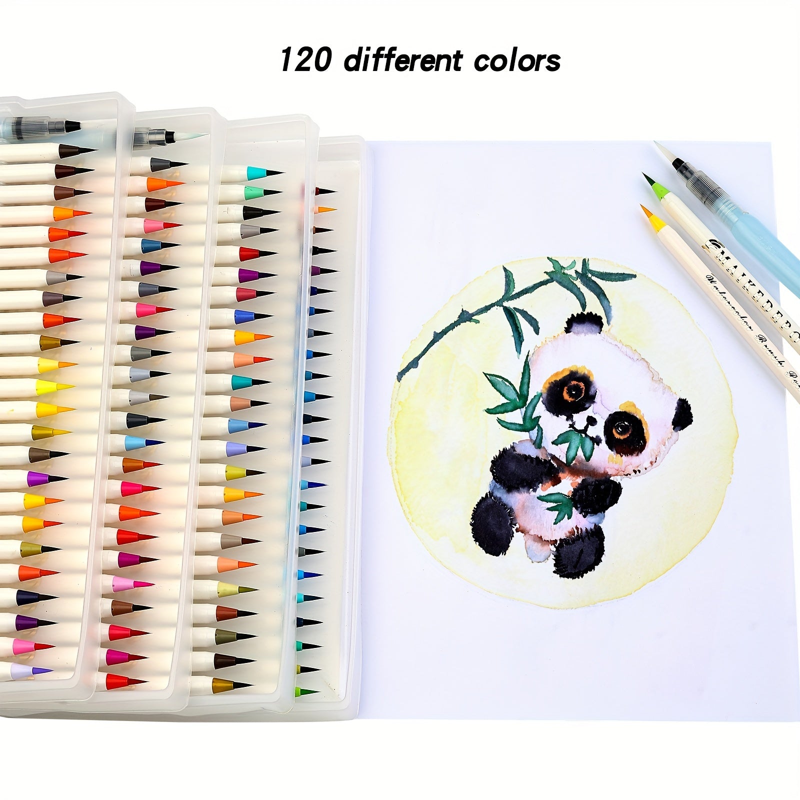 Watercolor Brush Pens Set Real Brush Tips Without Mess