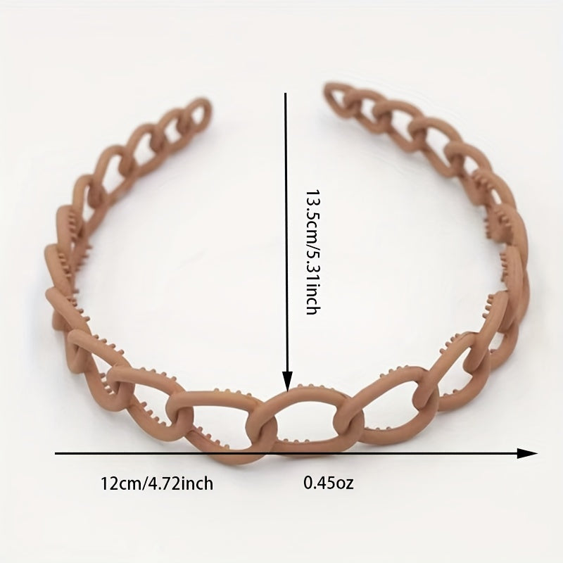 8pcs Bright Wide Headband Hoop Chain Hair Accessories