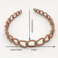 8pcs Bright Wide Headband Hoop Chain Hair Accessories