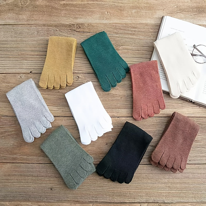 Cotton Crew Toe Socks for Running Women