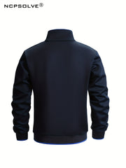 2pcs Men's Sports Suit with Zip Up Jacket and Stretch Pants