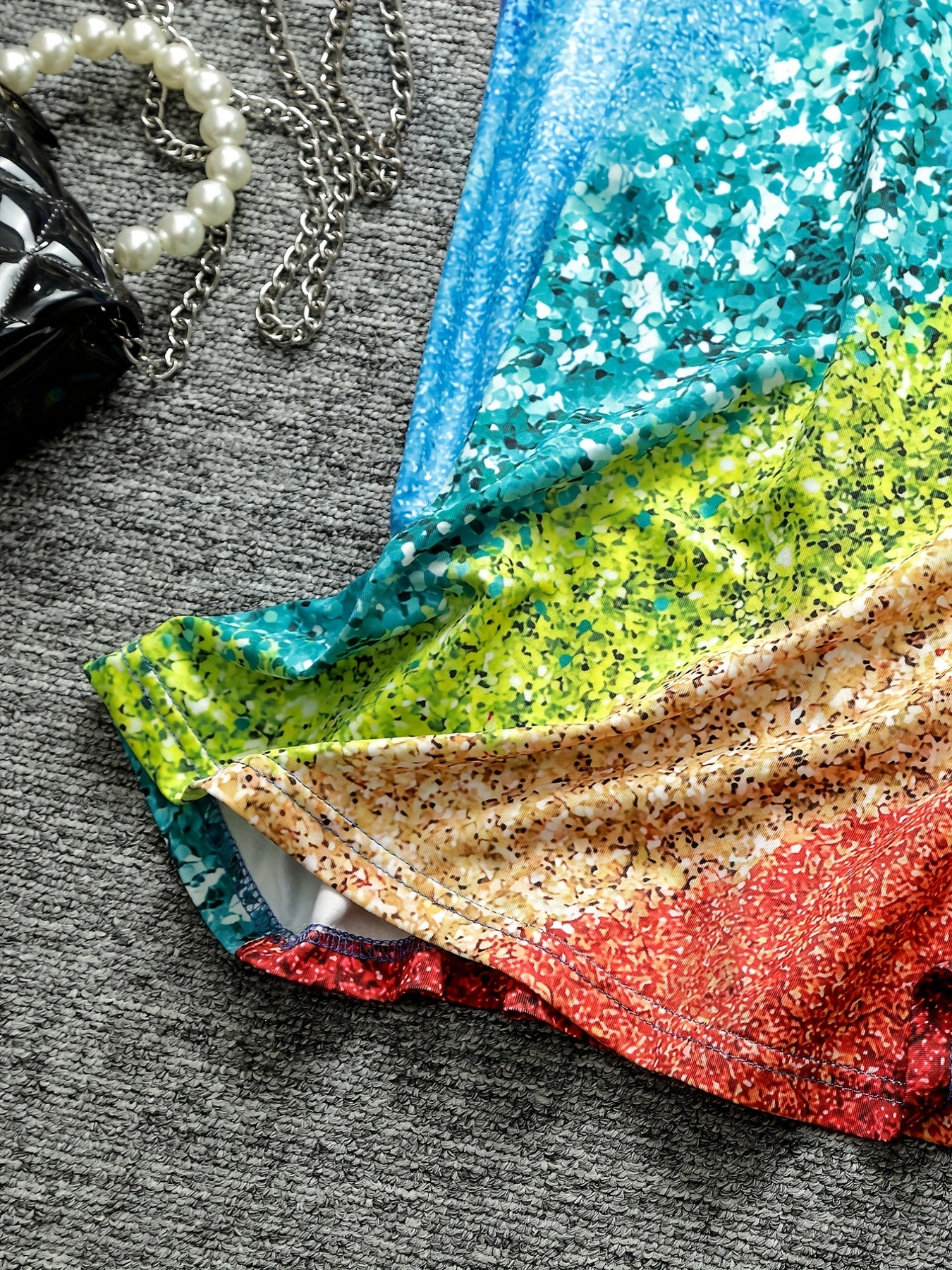 Women's Plus Colorblock Sequin Print Contrast Lace V Neck Tank Top