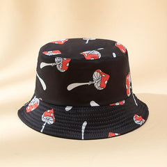 Colorful Mushroom Print Fisherman Hat Bucket Hat