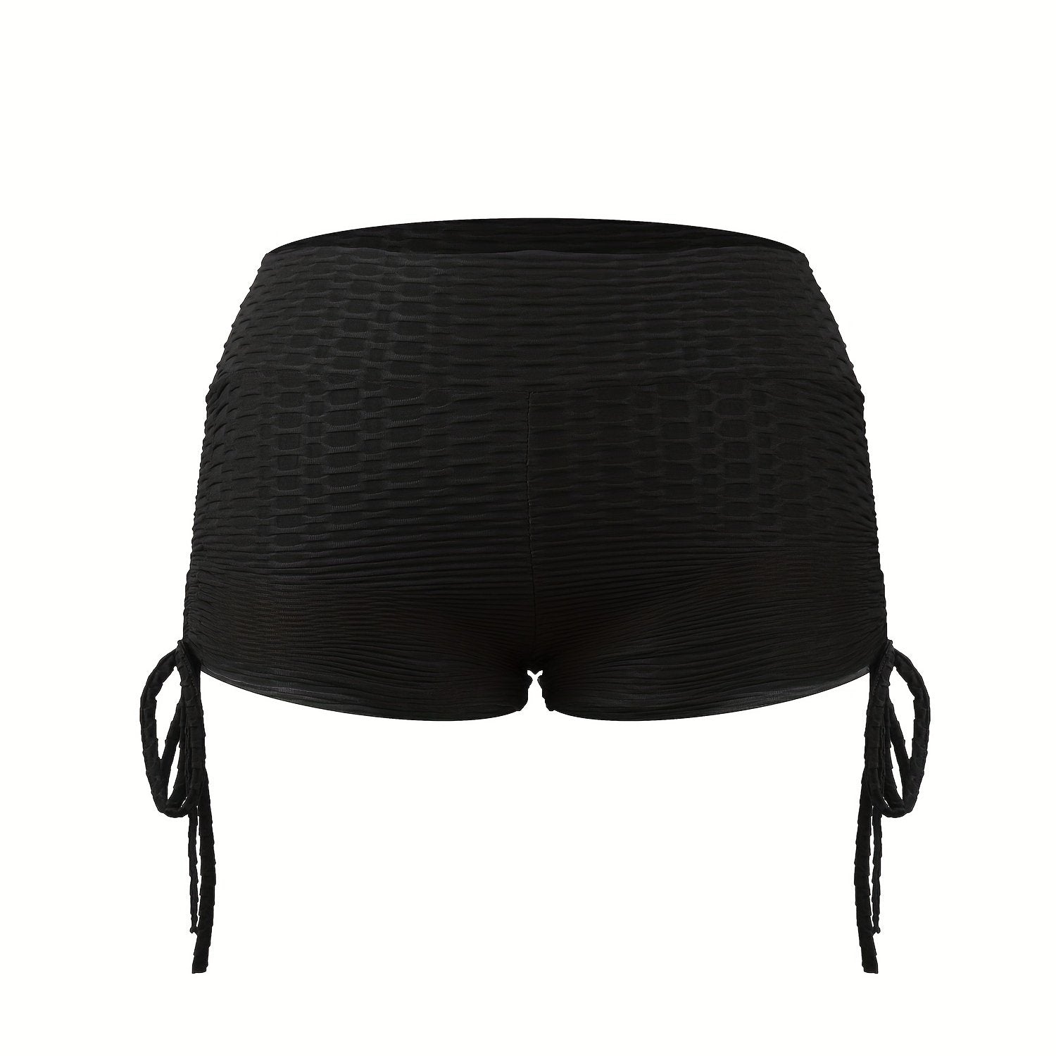 Plus Size Women's Honeycomb Pattern Drawstring High Stretch Shorts