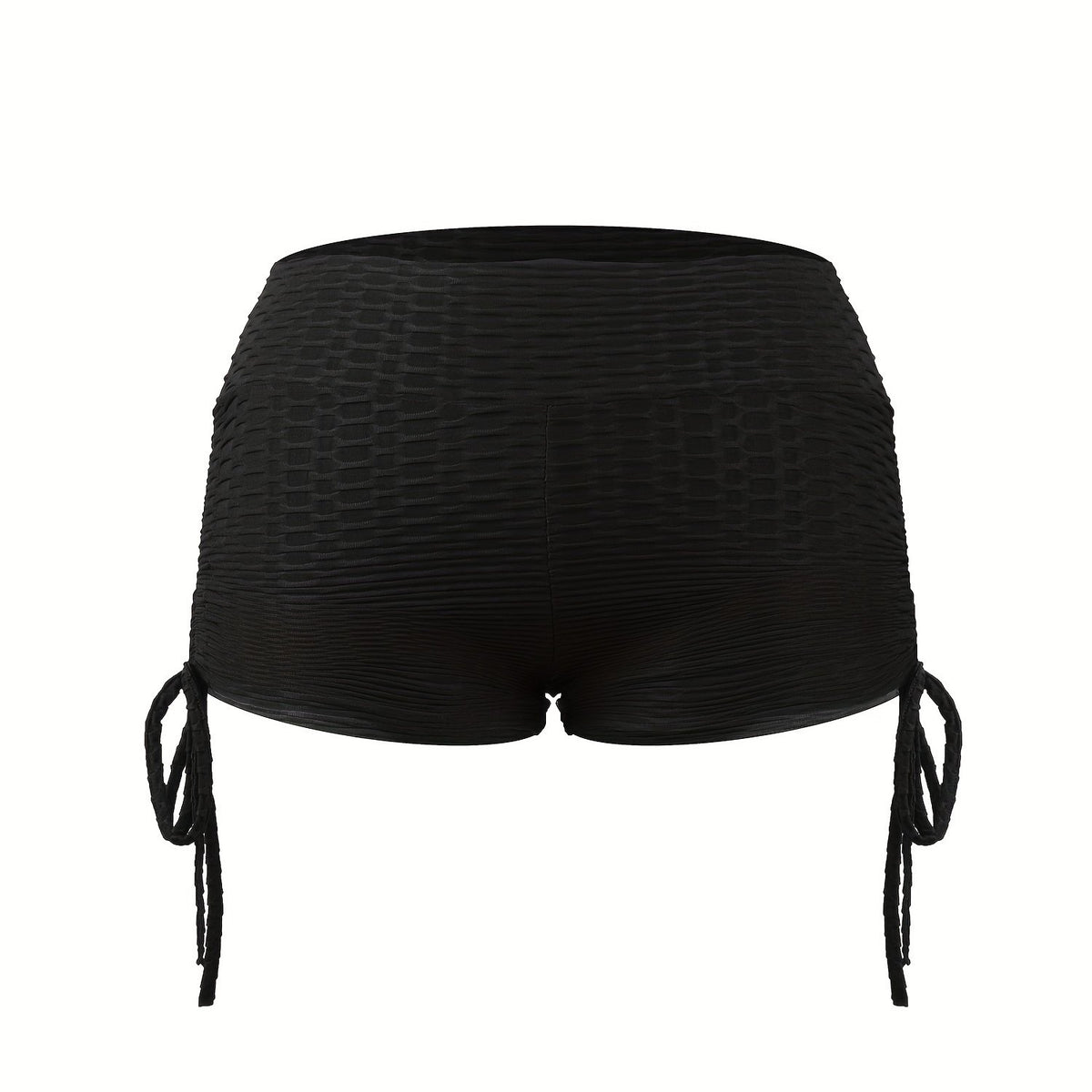 Plus Size Women's Honeycomb Pattern Drawstring High Stretch Shorts
