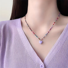 Y2K Candy Chain Beads Necklace Colorful Clavicle Love Summer Jewelry Gift