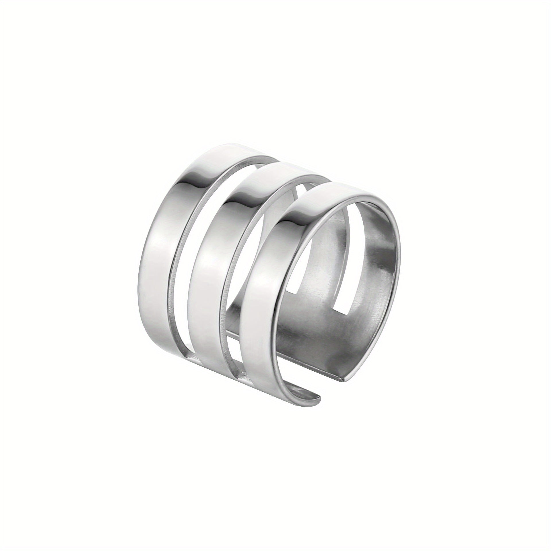 Personalized Engraved Name Ring Stainless Steel Adjustable Finger Ring
