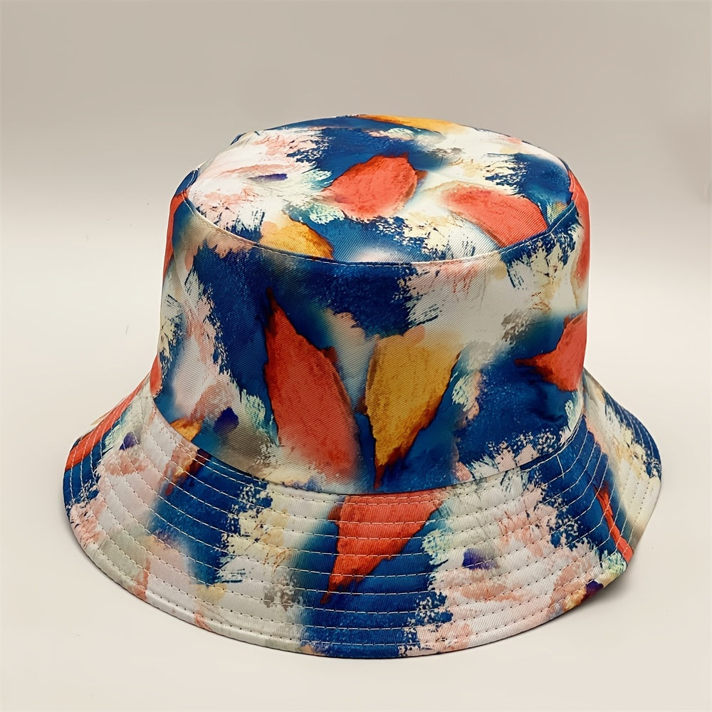Stylish Tie Dye Bucket Hat Women Summer Sun Basin Cap