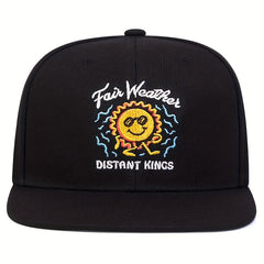 Cartoon Embroidery Flat Brim Baseball Cap