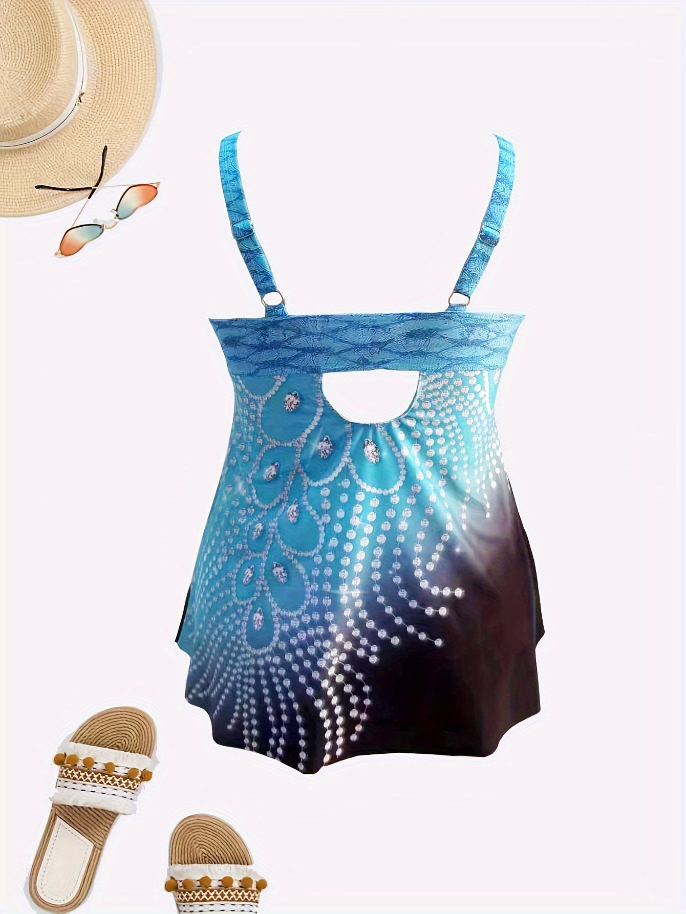  Floral Ruched Tankini Set