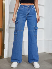 High Waist Wide Leg Baggy Denim Pants