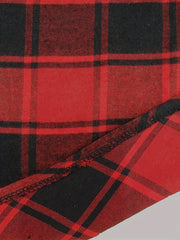  Plaid Print Blouse & Cami Top Set