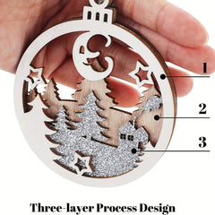 6pcs Winter Wonderland Farmhouse Christmas Tree Ornaments
