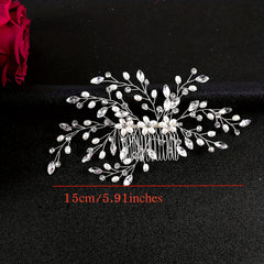 Elegant Bridal Hair Comb with Pearls and Rhinestones