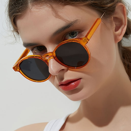 Round Frame Sunglasses Cat Eye Metal Temple Polarized UV400