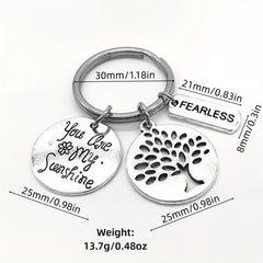 Tree Of Life You Are My Sunshine Keychain for Men