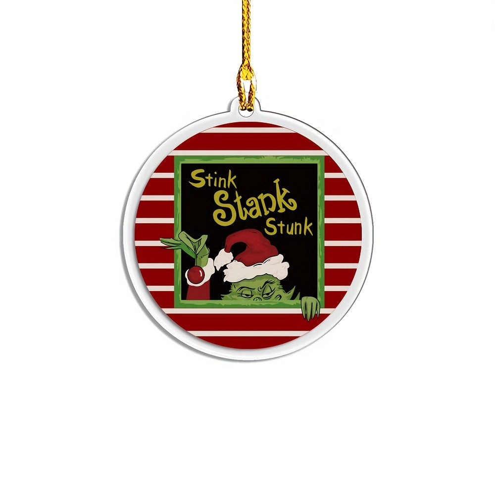 1pc Christmas Green Acrylic Funny Decoration Pendant