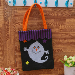 Halloween Print Tote Bag Trick Or Treat Candy Bag Reusable Storage Basket