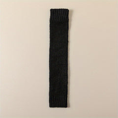 Solid Rib Knit Leg Warmers All-match Knee High Socks Women's Stockings