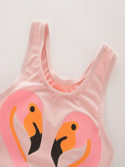 Flamingo Graphic Swimsuit with Swim Hat