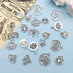 22pcs Antique Silver Insect Collection Dragonfly Charms Pendant Set
