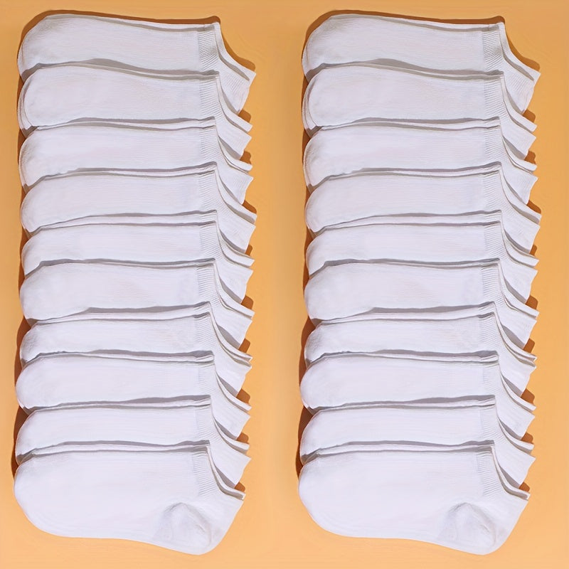 30 Pairs Women's Low Cut Ankle Socks Soft & Lightweight Solid Stockings
