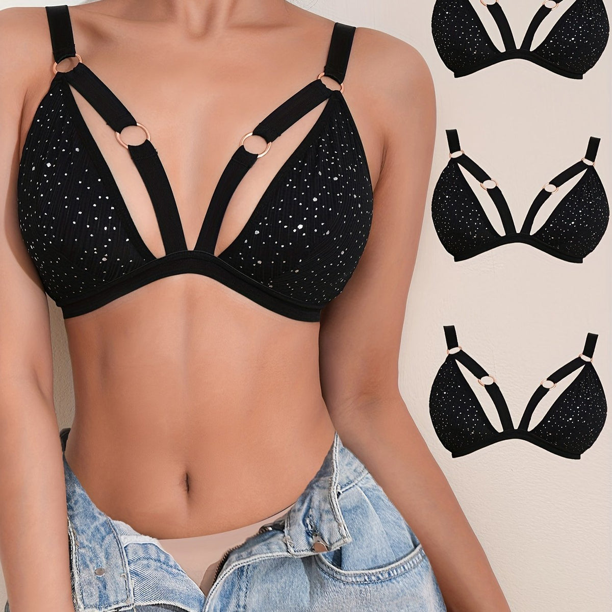 3pcs Wireless Bras Stretch Intimates Bra Women's Lingerie