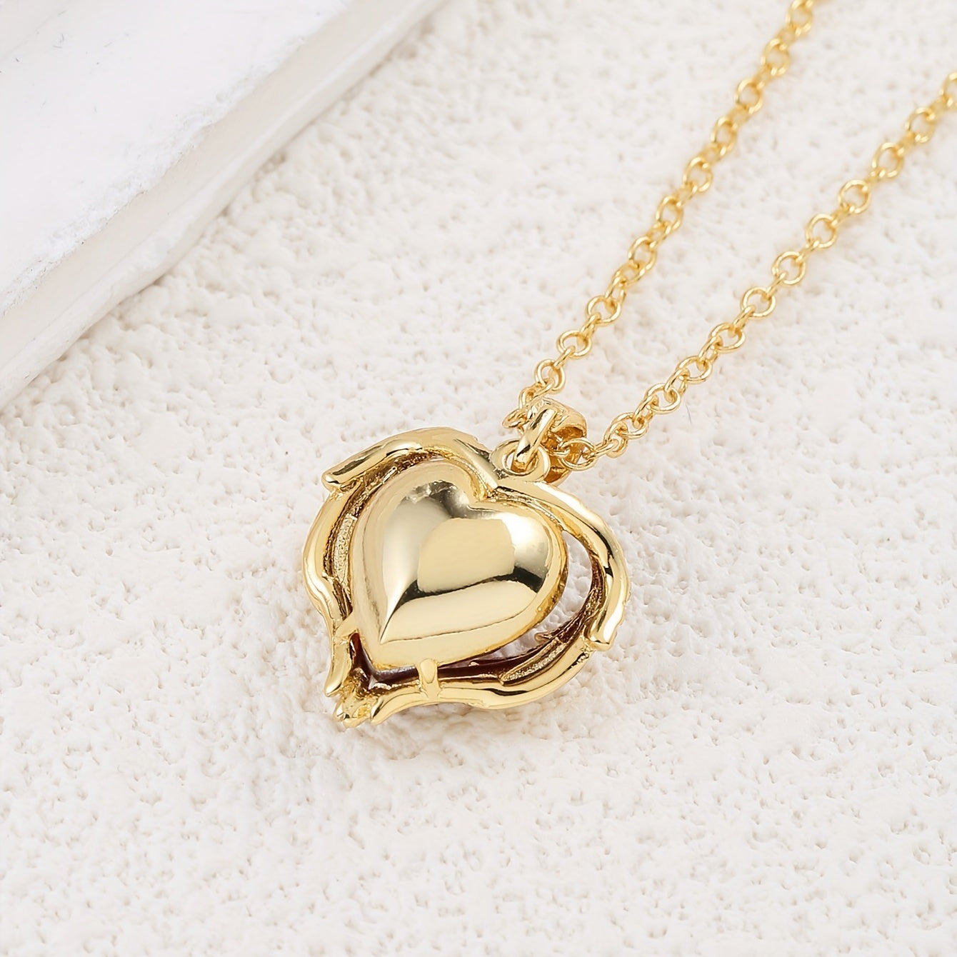 Angel Wings Red Heart Pendant Mother's Gift