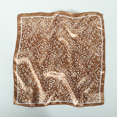 Small Square Satin Scarf Solid Graffiti Leopard Print Head Wrap Hair Accessories